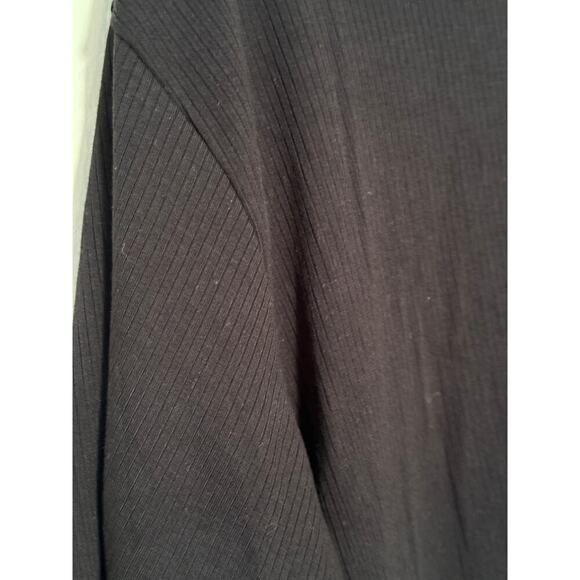 Alexander Jane L/XL Black Ribbed T-Shirt 93% Rayon & 7% Spandex - Picture 4 of 4